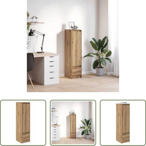 vidaXL Muebles de madera -  Aparador Artisan Roble 29,5x34x119,5 cm Madera de ingeniería