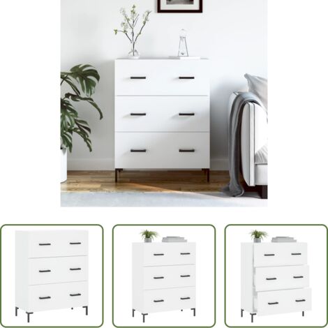 vidaXL Muebles de madera -  Aparador de madera de ingeniería blanco 69,5x34x90 cm