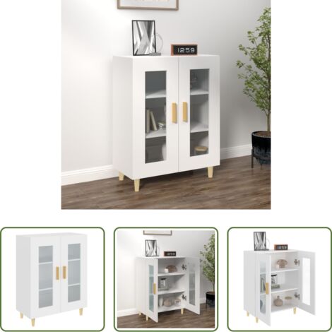 vidaXL Muebles de madera -  Aparador de madera de ingeniería blanco 69,5x34x90 cm