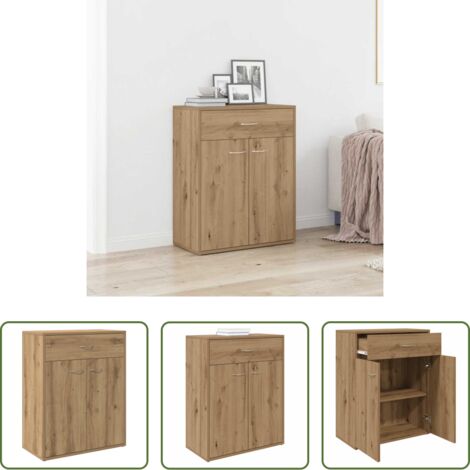 vidaXL Muebles de madera - Aparador de madera de ingeniería roble artisan 60x30x75 cm