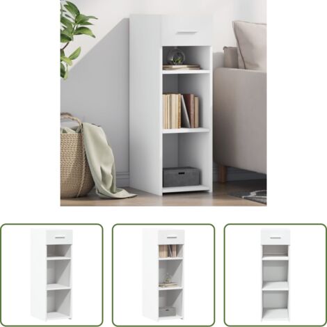 vidaXL Muebles de madera -  Aparador madera de ingeniería blanco 30x42,5x93 cm