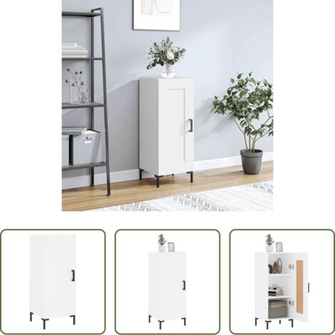 vidaXL Muebles de madera -  Aparador madera de ingeniería blanco 34,5x34x90 cm