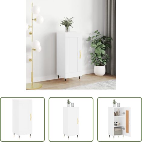 vidaXL Muebles de madera -  Aparador madera de ingeniería blanco 34,5x34x90 cm