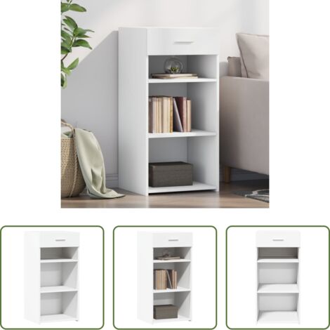 vidaXL Muebles de madera -  Aparador madera de ingeniería blanco 45x42,5x93 cm