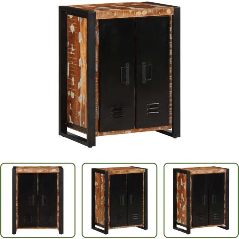vidaXL Muebles de madera -  Aparador madera maciza reciclada multicolor 55x35x70 cm