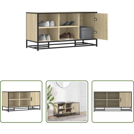 vidaXL Muebles de madera -  Banco zapatero madera de ingeniería roble sonoma 100x40x53,5 cm