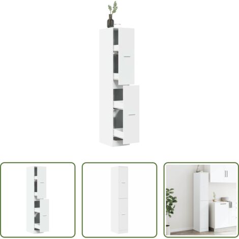 vidaXL Muebles de madera -  Boticario Blanco 30x41x174,5 cm Madera de Ingeniería