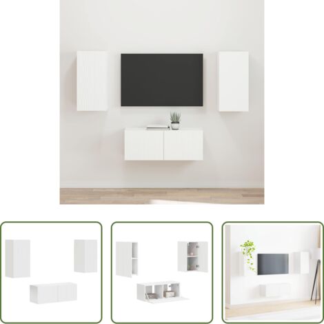 vidaXL Muebles de madera -  Conjunto de mueble de TV 2 pcs Madera de ingeniería