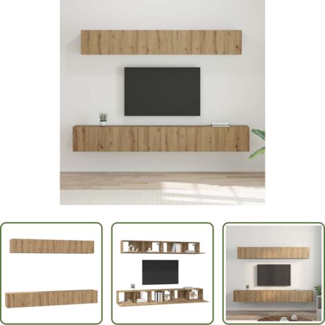vidaXL Muebles de madera -  Conjunto de mueble de TV 5 pcs Roble artesanal