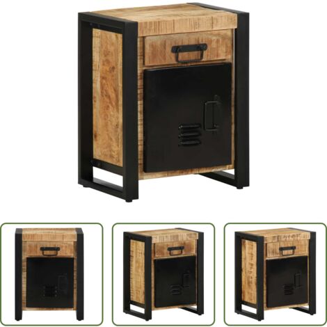 vidaXL Muebles de madera -  Mesita de noche madera maciza de mango 40x30x50 cm