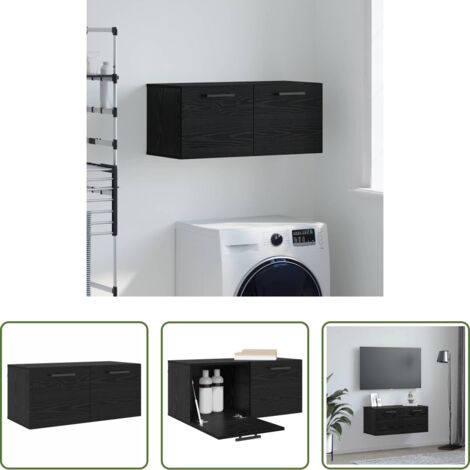 vidaXL Muebles de madera -  Mueble de pared Roble negro 80 x 36.5 x 35 cm