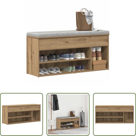 vidaXL Muebles de madera -  Mueble zapatero madera ingeniería roble artisan 102x30,5x45 cm