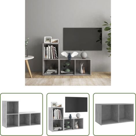 vidaXL Muebles de madera -  Muebles de salón 2 piezas madera ingeniería gris hormigón