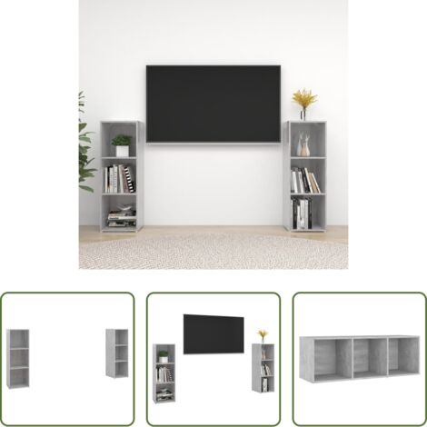 vidaXL Muebles de madera -  Muebles de salón 2 piezas madera ingeniería gris hormigón
