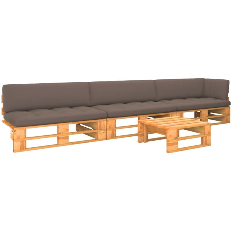 

Vidaxl - Muebles de palets 4 pzas madera pino impregnada marrón miel - Marrón