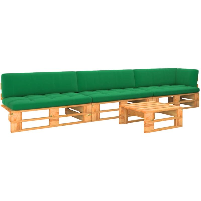 

vidaXL Muebles de palets 4 pzas madera pino impregnada marrón miel - Marrón