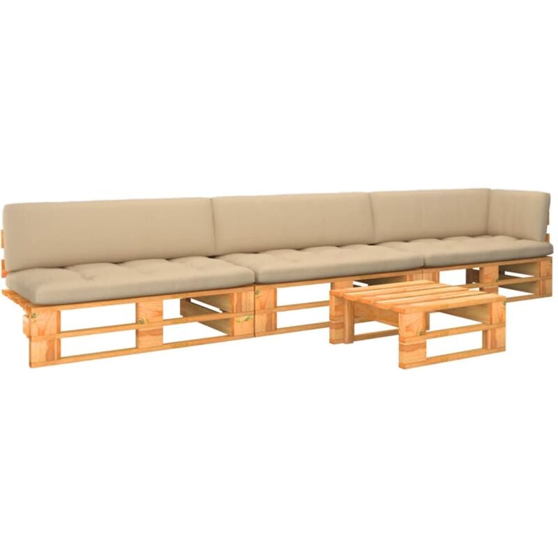 

Vidaxl - Muebles de palets 4 pzas madera pino impregnada marrón miel - Marrón