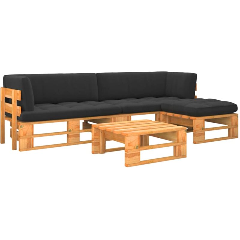 

Muebles de palets 4 pzas madera pino impregnada marrón miel - Marrón - Vidaxl
