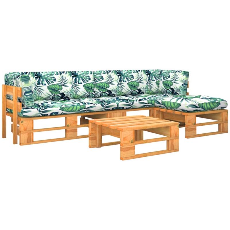 

Muebles de palets 4 pzas madera pino impregnada marrón miel - Marrón - Vidaxl