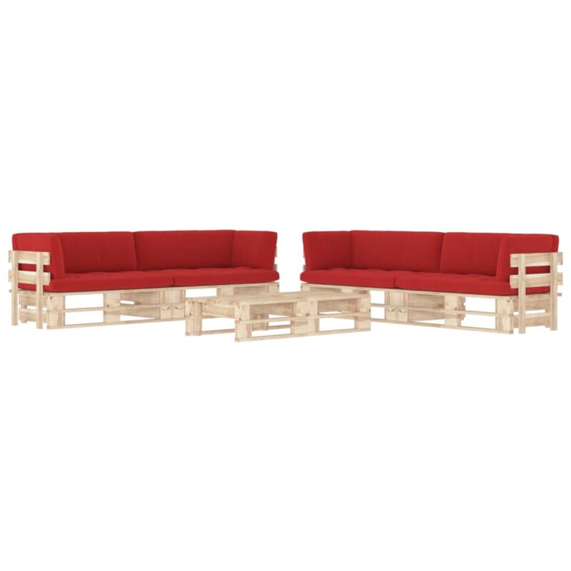 

Muebles de palets 6 pzas con cojines madera pino impregnada - Marrón - Vidaxl