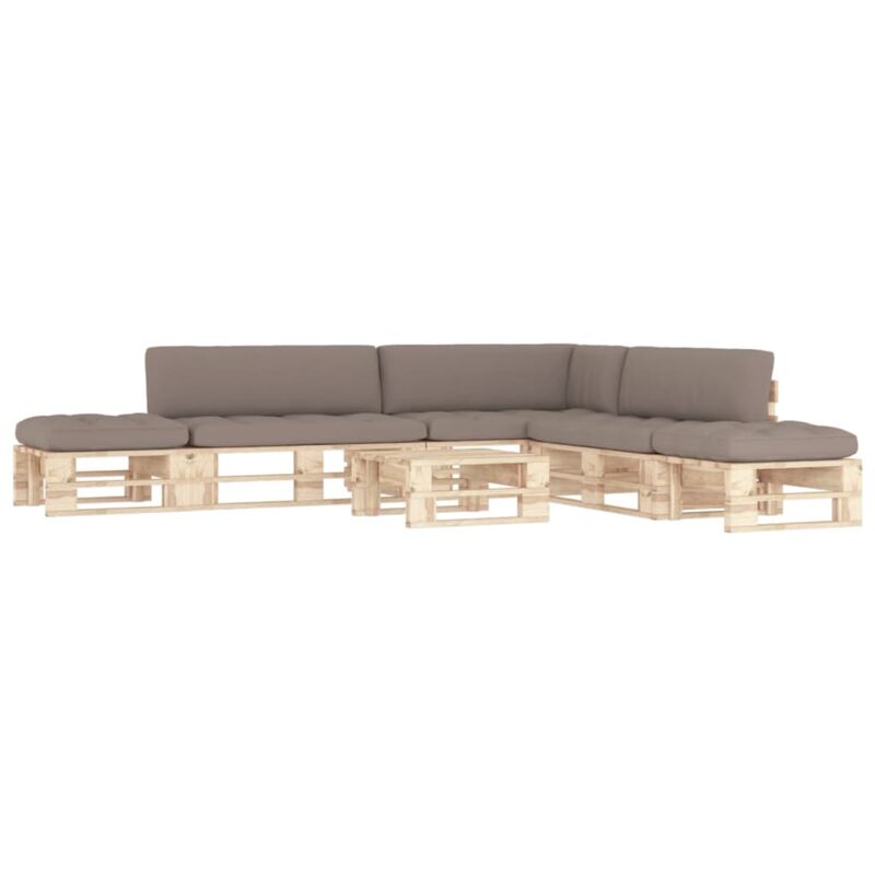 

vidaXL Muebles de palets 6 pzas con cojines madera pino impregnada - Marrón
