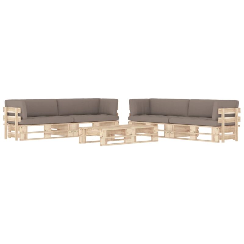 

vidaXL Muebles de palets 6 pzas con cojines madera pino impregnada - Marrón