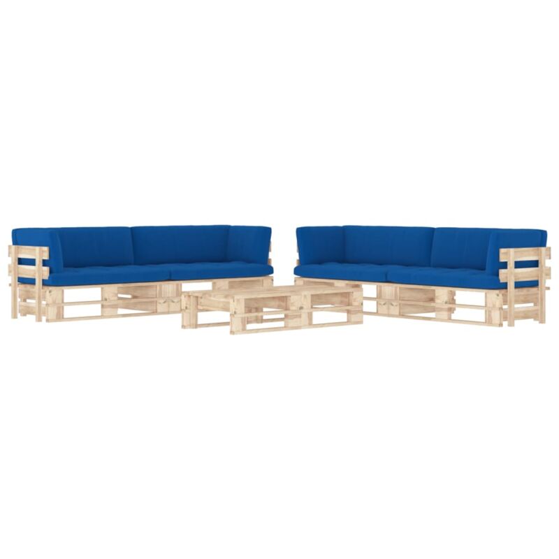 

Muebles de palets 6 pzas con cojines madera pino impregnada - Marrón - Vidaxl