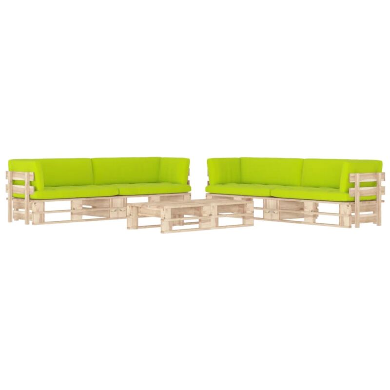 

Muebles de palets 6 pzas con cojines madera pino impregnada - Marrón - Vidaxl