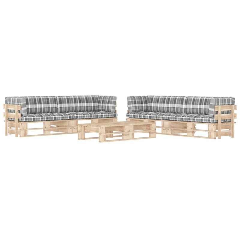

Muebles de palets 6 pzas con cojines madera pino impregnada - Marrón - Vidaxl