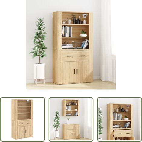 vidaXL Muebles de pared -  Aparador alto madera contrachapada color roble