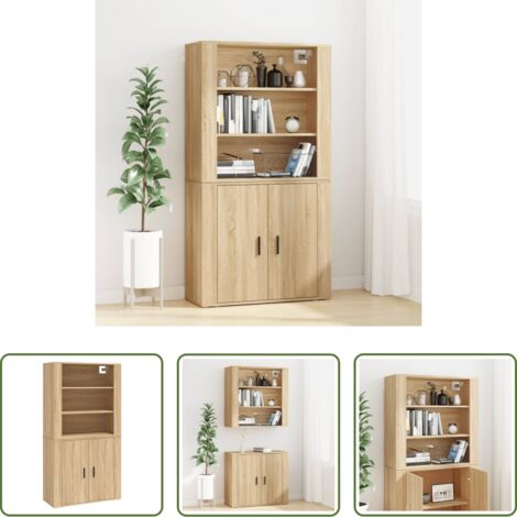 vidaXL Muebles de pared -  Aparador alto madera contrachapada color roble