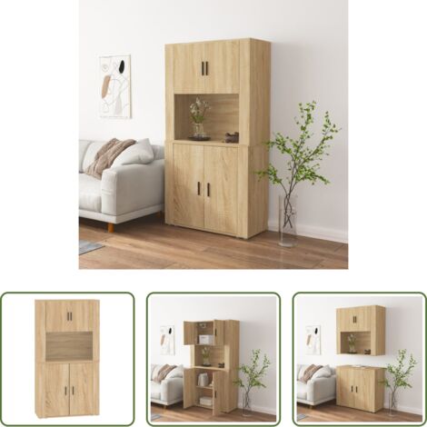vidaXL Muebles de pared -  Aparador alto madera contrachapada color roble