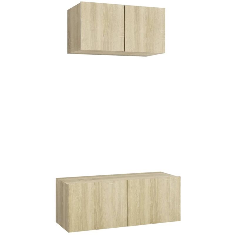 

Vidaxl - Muebles de pared de TV 2 pzas aglomerado color roble Sonoma - Marrón