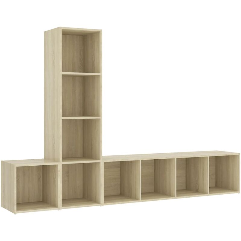 

Vidaxl - Muebles de pared de TV 3 pzas aglomerado color roble Sonoma - Marrón