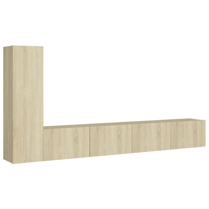 

Muebles de pared de TV 3 pzas aglomerado color roble Sonoma - Marrón - Vidaxl