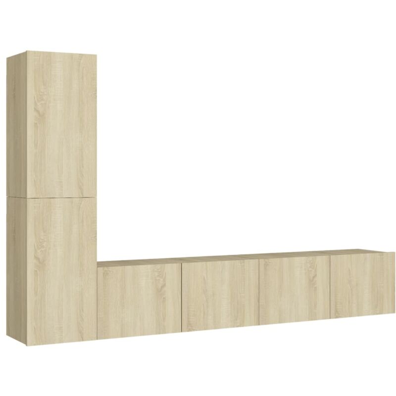 

vidaXL Muebles de pared de TV 4 pzas aglomerado color roble Sonoma - Marrón