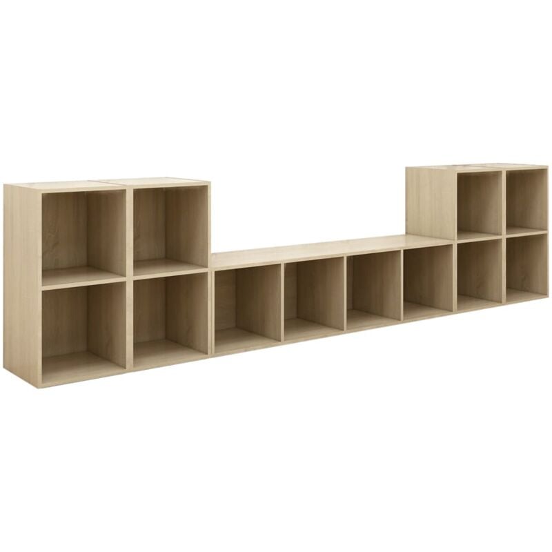 

Muebles de pared de TV 5 pzas aglomerado color roble Sonoma - Marrón - Vidaxl