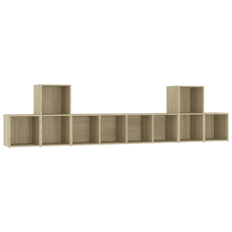 

Muebles de pared de TV 5 pzas aglomerado color roble Sonoma - Marrón - Vidaxl