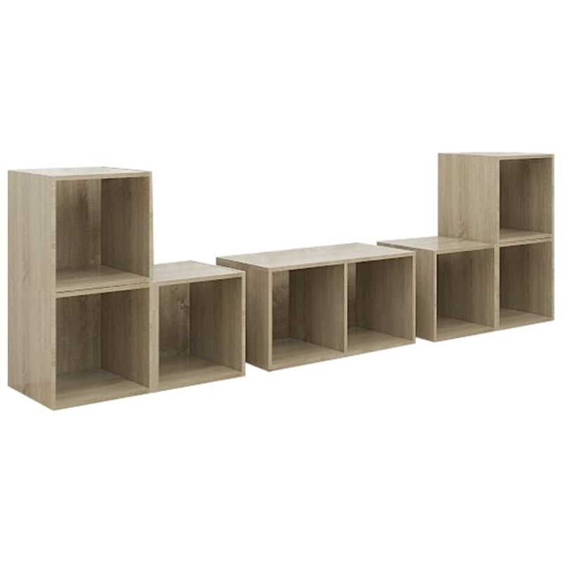 

Muebles de pared de TV 6 pzas aglomerado color roble Sonoma - Marrón - Vidaxl