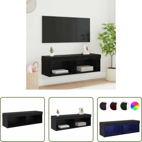 vidaXL Muebles de pared -  Mueble de TV Montado en la Pared Panama Roble Negro