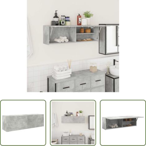 vidaXL Muebles de pared -  Mueble pared baño madera ingeniería gris hormigón 100x25x30cm