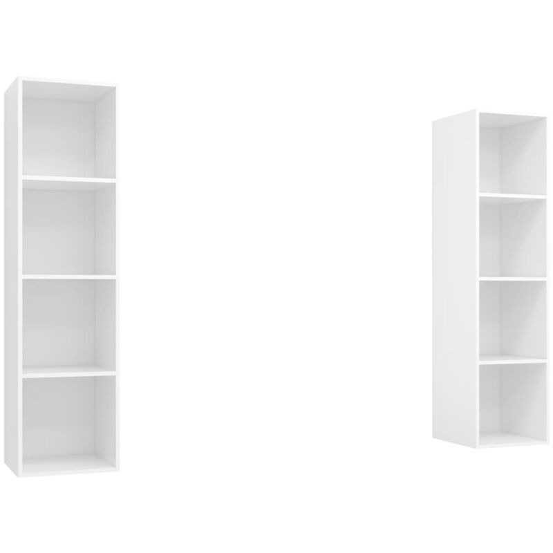 

Muebles de pared para TV 2 uds aglomerado blanco - Blanco - Vidaxl