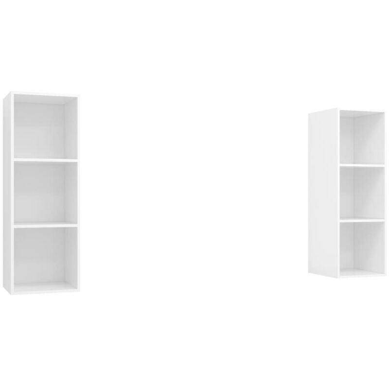 

Muebles de pared para TV 2 uds aglomerado blanco - Blanco - Vidaxl