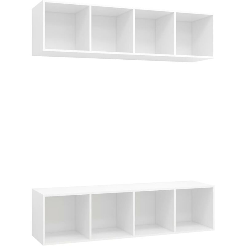 

Muebles de pared para TV 2 uds aglomerado blanco - Blanco - Vidaxl