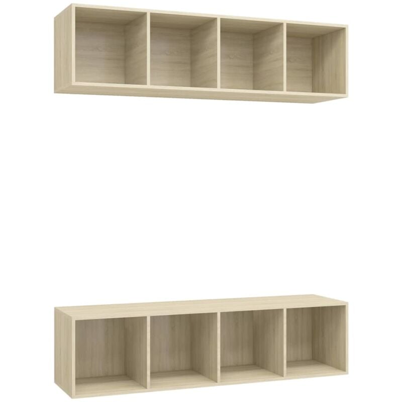 

Muebles de pared para TV 2 uds aglomerado color roble Sonoma - Marrón - Vidaxl