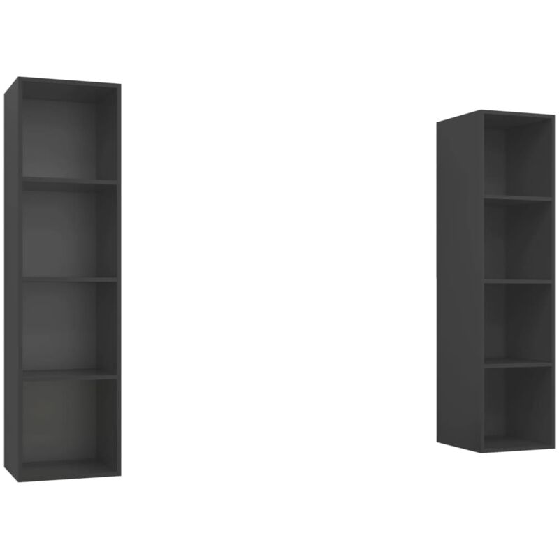 

Muebles de pared para TV 2 uds aglomerado gris - Gris - Vidaxl