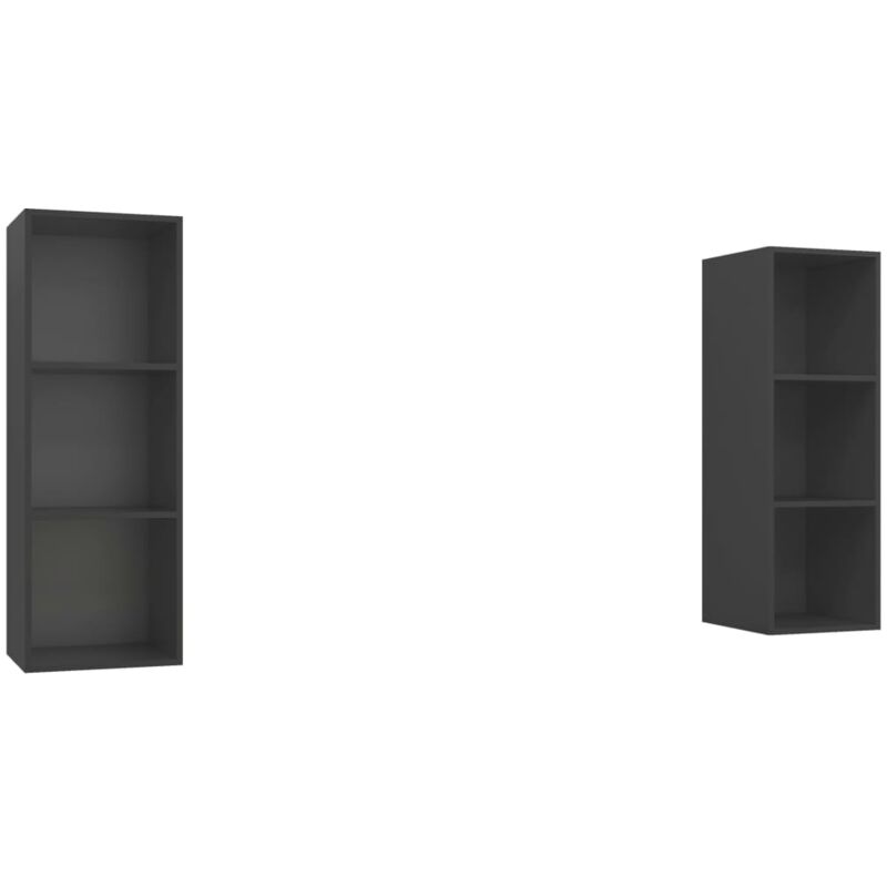 

Muebles de pared para TV 2 uds aglomerado gris - Gris - Vidaxl