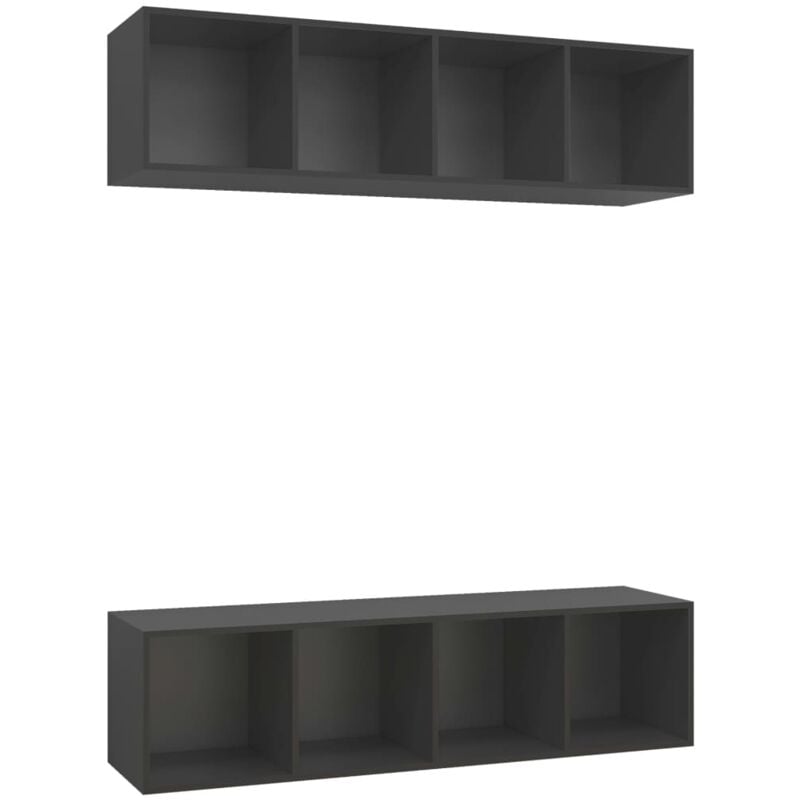 

Muebles de pared para TV 2 uds aglomerado gris - Gris - Vidaxl