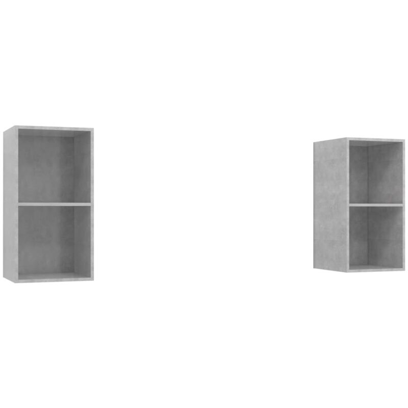 

vidaXL Muebles de pared para TV 2 uds aglomerado gris - Gris