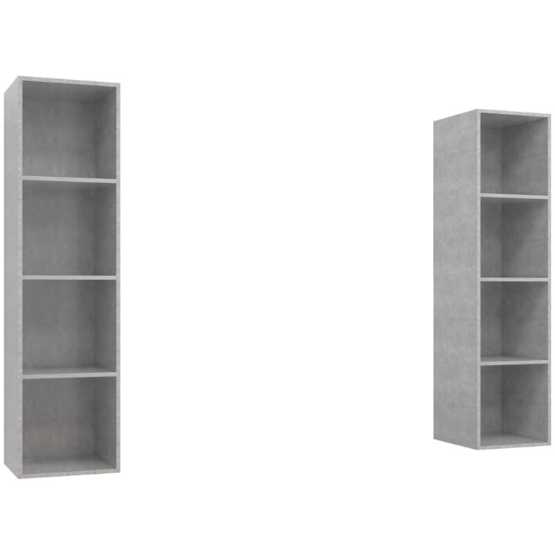 

Muebles de pared para TV 2 uds aglomerado gris hormigón - Gris - Vidaxl